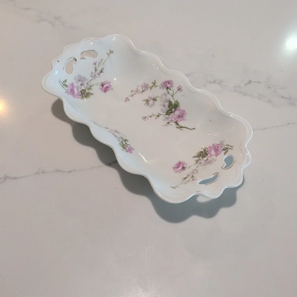 MZ Austria Porcelain - Czechoslovakia - Bridal Rose - Nut Dish